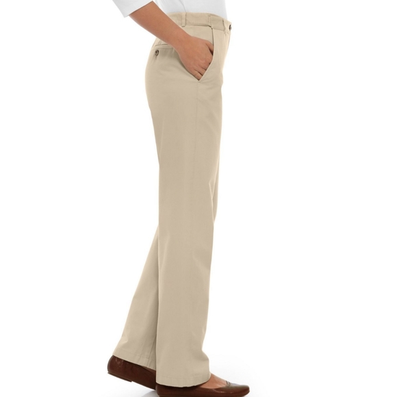 women llbean khaki pants size 18 m/t - Picture 2 of 9